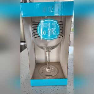 "From Ms. to Mrs." Oversized Wine Glass